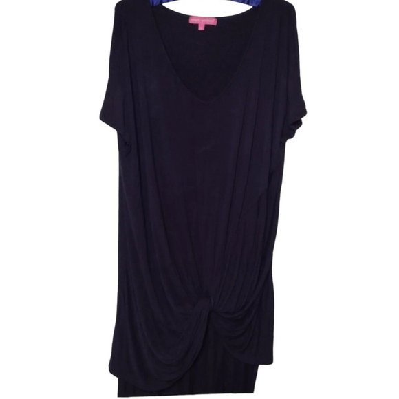 Simply Southern Jersey Knit Front Tie High Low Tunic Top Size XL Blue - Picture 1 of 7
